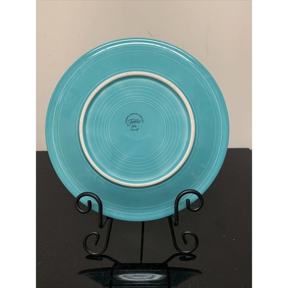 HOMER LAUGHLIN china FIESTA Turq color Dinner Plate 10.5" EUC FS Bnfts Chrty - Picture 5 of 12